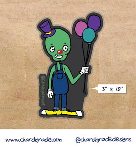 Clown Alien Sticker